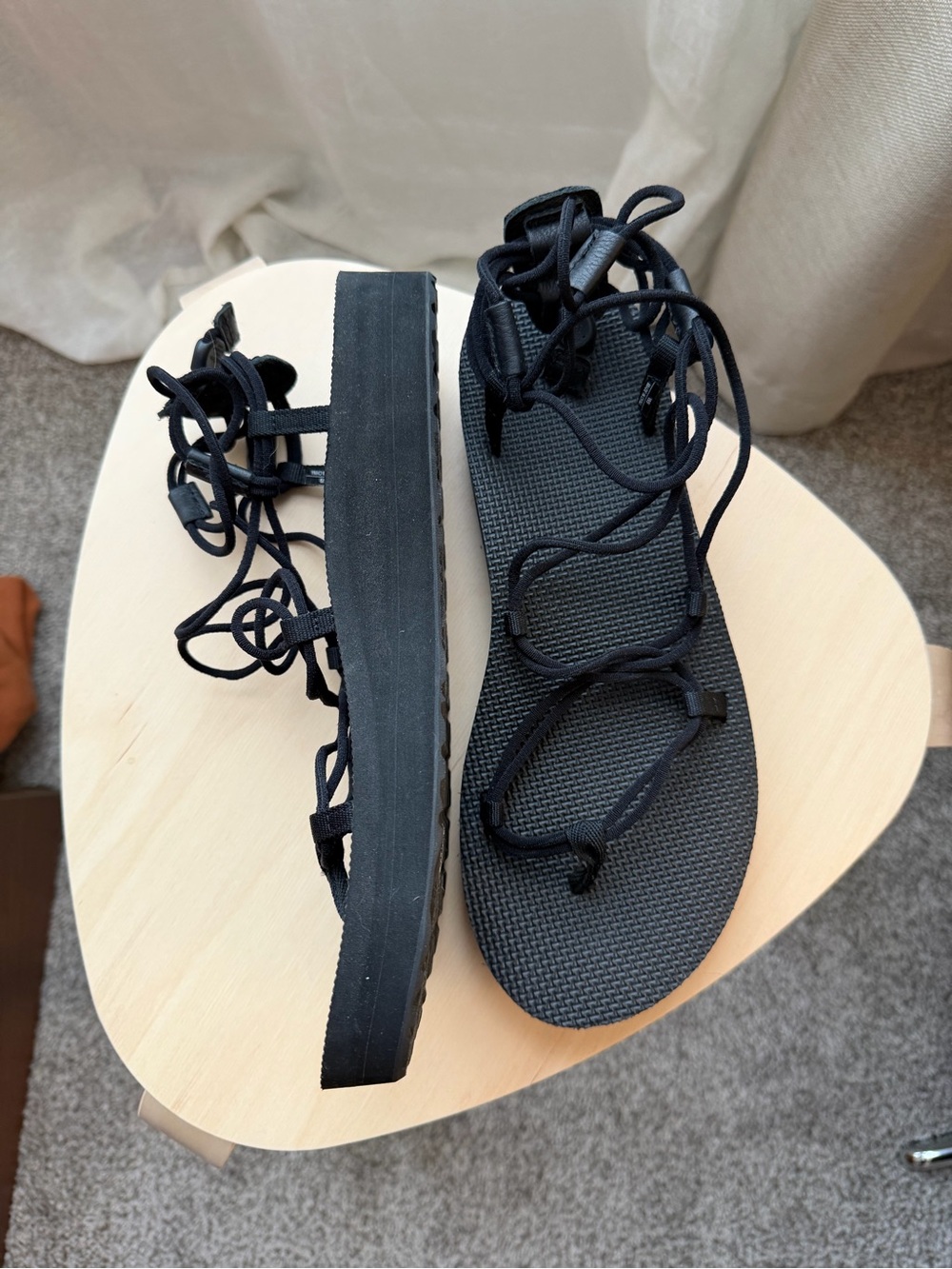 Teva Black Lace-Up Platform Sandals